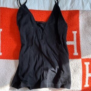 Free People Black Fitted Backless Camisole